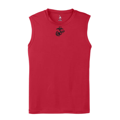 Eagle Globe & Anchor- Black Logo Sleeveless Performance Shirt