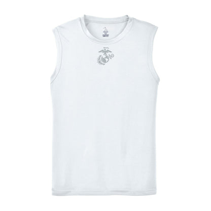 Eagle Globe & Anchor- Silver Logo Sleeveless Performance Shirt