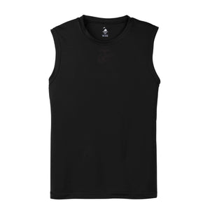 Eagle Globe & Anchor Black Logo Sleeveless Performance Shirt - back view