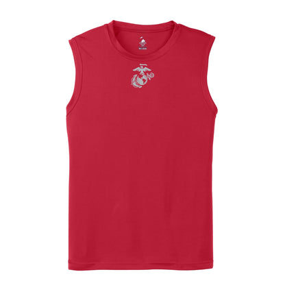 Eagle Globe & Anchor- Silver Logo Sleeveless Performance Shirt