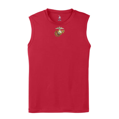 Eagle Globe & Anchor- Gold and Silver Logo Sleeveless Performance Shirt