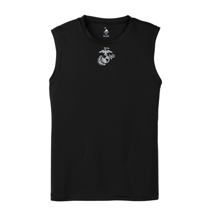 Eagle Globe & Anchor- Silver Logo Sleeveless Performance Shirt