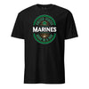 United States Marines Shamrock Oval T-Shirt - BLACK