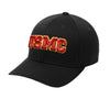 USMC 3D Embroidered Patch Flexfit Structured Hat - BLACK