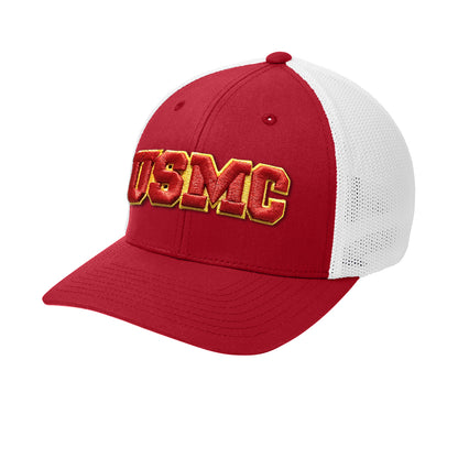 USMC 3D Embroidered Patch Flexfit Structured Trucker