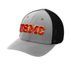 USMC 3D Embroidered Patch Flexfit Structured Trucker - SILVER/BLACK