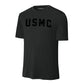 USMC Arch Black Performance T-Shirt
