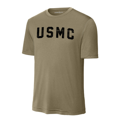USMC Arch Black Performance T-Shirt
