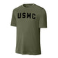 USMC Arch Black Performance T-Shirt