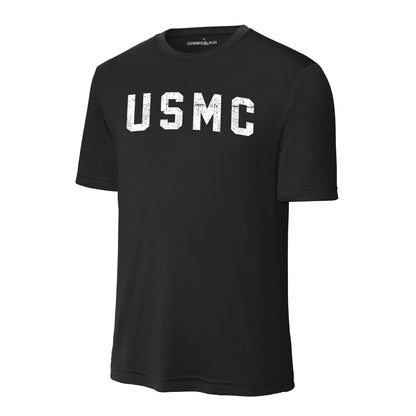 USMC Arch White Performance T-Shirt