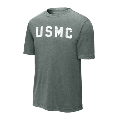 USMC Arch White Performance T-Shirt