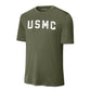 USMC Arch White Performance T-Shirt