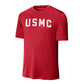 USMC Arch White Performance T-Shirt
