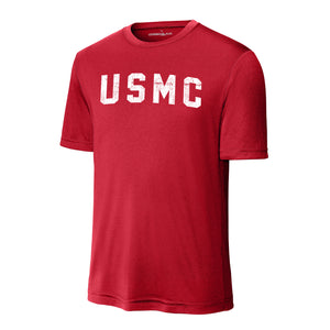 USMC Arch White Performance T-Shirt