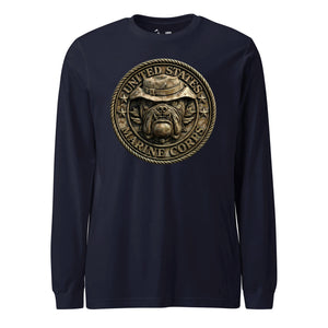 USMC Bulldog Desert Boonie Hat Long Sleeve T-Shirt