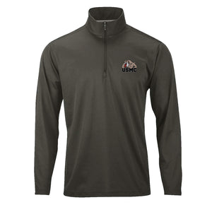 USMC Bulldog Performance Quarter Zip Pullover
