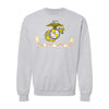 USMC Flag Crewneck Sweatshirt - HEATHER GRAY
