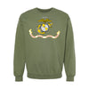 USMC Flag Crewneck Sweatshirt - OD GREEN