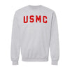 USMC Red Arch Crewneck Sweatshirt - HEATHER GRAY