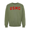 USMC Red Arch Crewneck Sweatshirt - OD GREEN