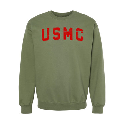 USMC Red Arch Crewneck Sweatshirt
