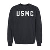 USMC White Arch Crewneck Sweatshirt - Black