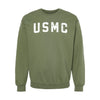 USMC White Arch Crewneck Sweatshirt - OD GREEN