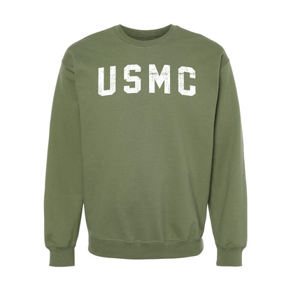 USMC White Arch Crewneck Sweatshirt