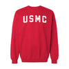 USMC White Arch Crewneck Sweatshirt - Red