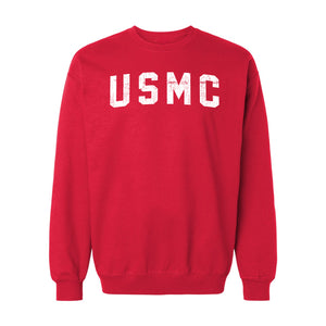 USMC White Arch Crewneck Sweatshirt
