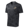 Camohex Vintage Wood Eagle Globe & Anchor Left Chest Performance T-Shirt - CAMOHEX IRON GREY