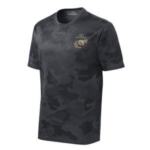 Camohex Vintage Wood Eagle Globe & Anchor Left Chest Performance T-Shirt