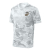 Camohex Vintage Wood Eagle Globe & Anchor Left Chest Performance T-Shirt - CAMOHEX WHITE