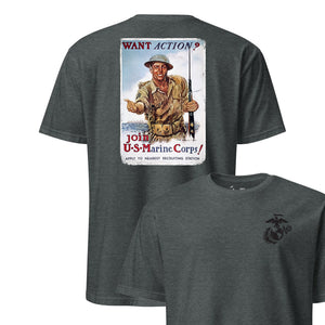 Want Action? Marines Recruiting Poster T-Shirt