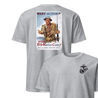 Want Action? Marines Recruiting Poster T-Shirt