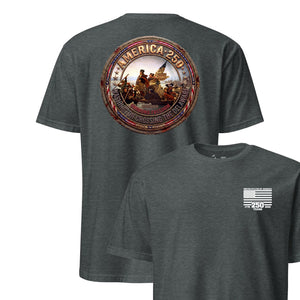 America 250 Washington Crossing the Delaware T-Shirt in Charcoal - patriotic USMC tee