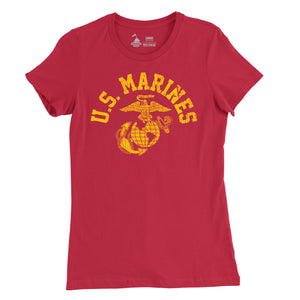 Women's Old School Red USMC T-Shirt