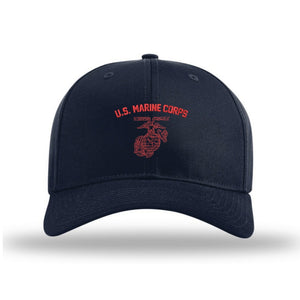 WWII USMC Vintage Training Structured Hat - Navy