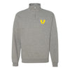 Yellow Footprints Quarter Zip Sweatshirt - HEATHER GREY