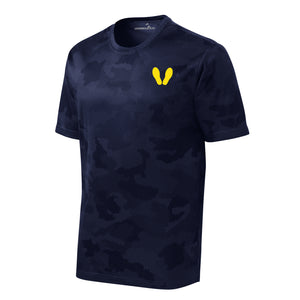 Camohex Yellow Footprints Performance T-Shirt in Navy - USMC veteran tee