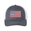 American Flag Structured Trucker Hat - CHARCOAL/WHITE