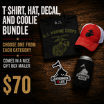 Best of the Best Marine Corps Bundle- T-Shirt, Hat, Decal & Coolie Gift Box- Leatherneck For Life