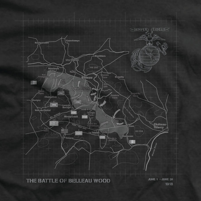 BATTLE MAP ECLIPSE: BELLEAU WOOD T-SHIRT