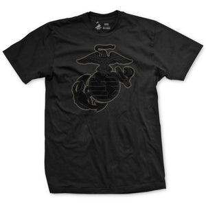 Sand Storm Eagle Globe and Anchor Vintage Black T-Shirt