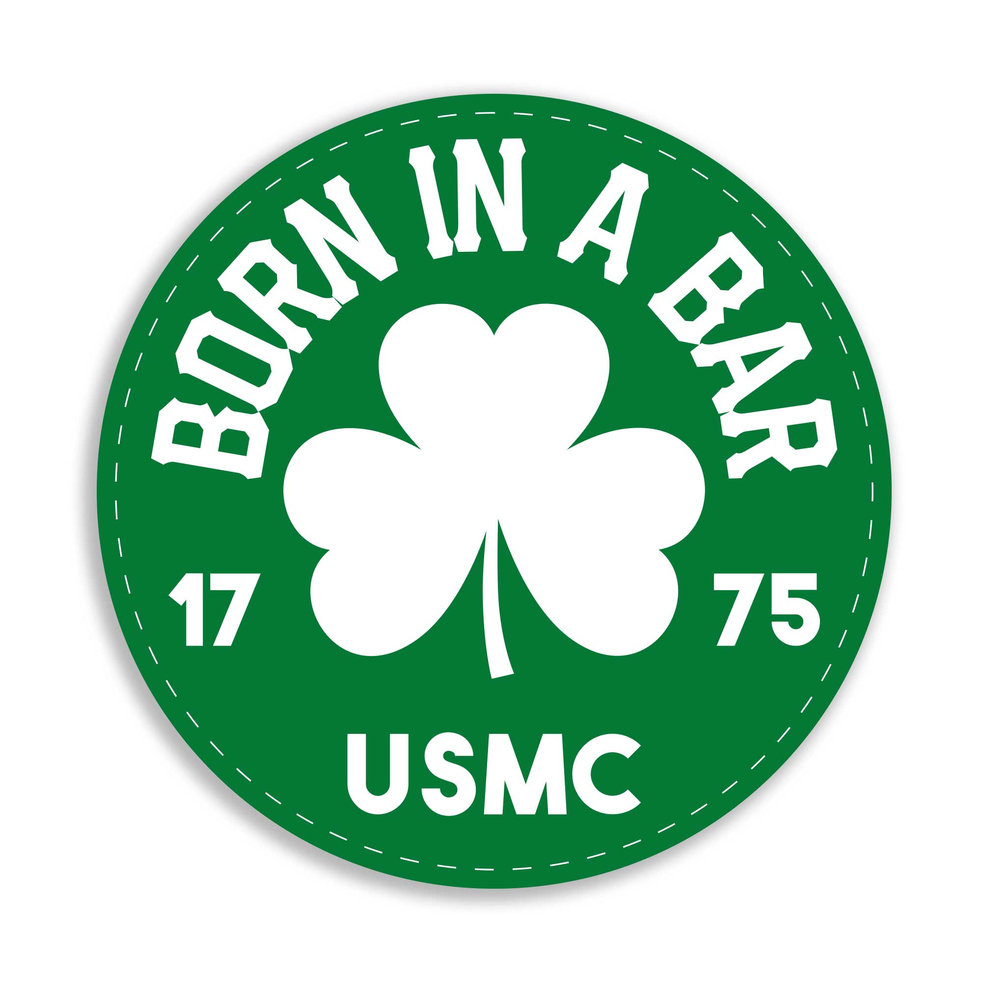 Born in a Bar Shamrock Decal - Marine Corps Irish pride sticker