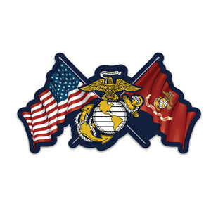 EGA & Crossed Flags Die Cut Decal