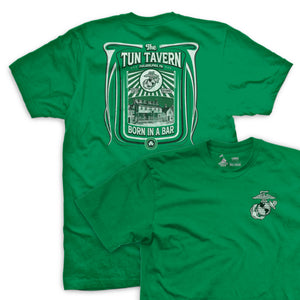 Tun Tavern Born in a Bar T-Shirt - Kelly Green