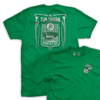Tun Tavern Born in a Bar T-Shirt - Kelly Green