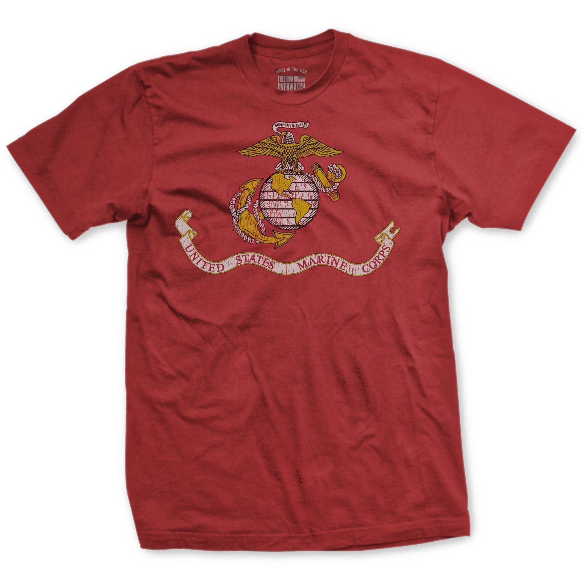 USMC Flag Vintage T-Shirt - New- Leatherneck For Life