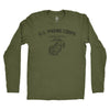 Longsleeve WW2 Vintage USMC Training OD T-Shirt - OD GREEN